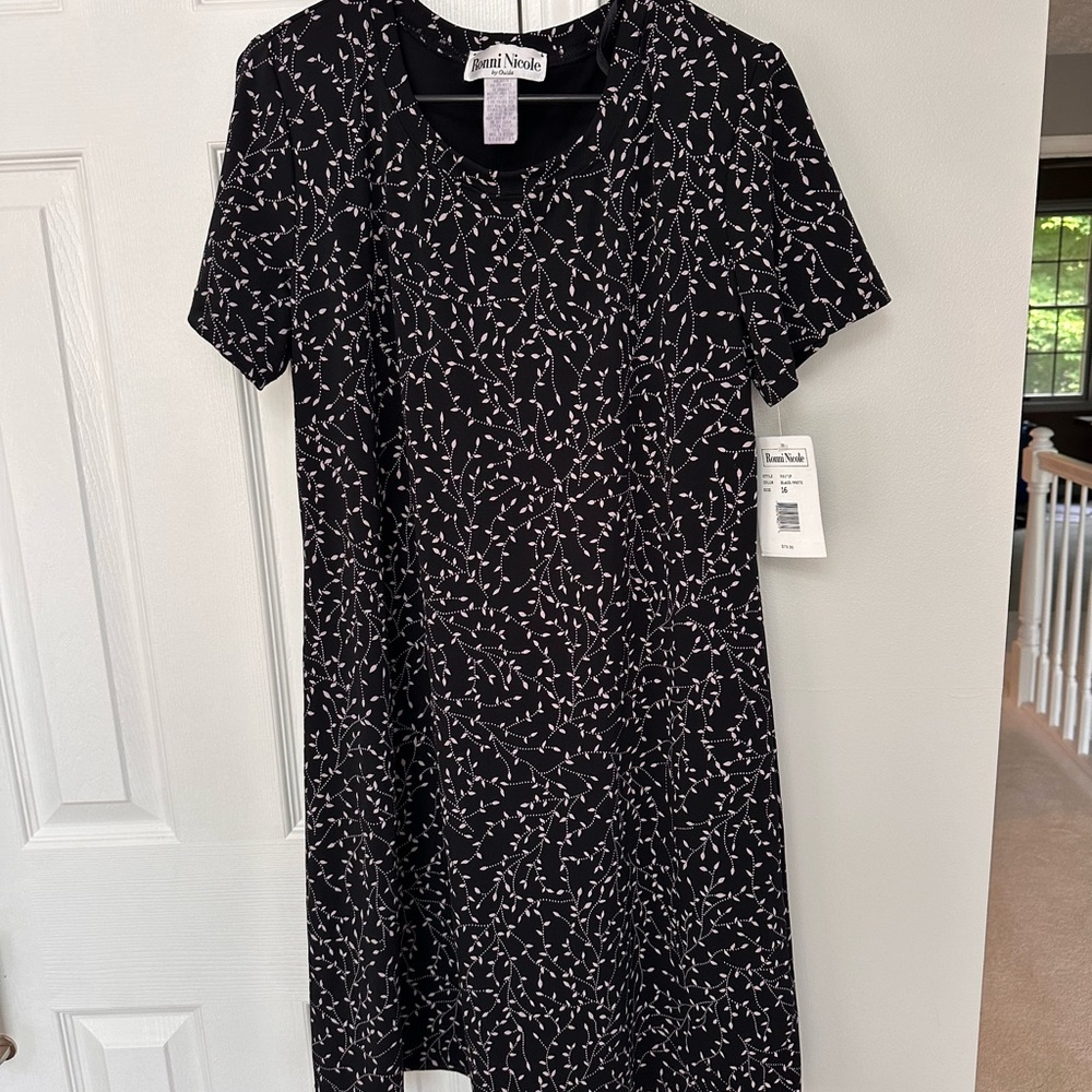 Ronni Nicole Black and Purple A-line Dress